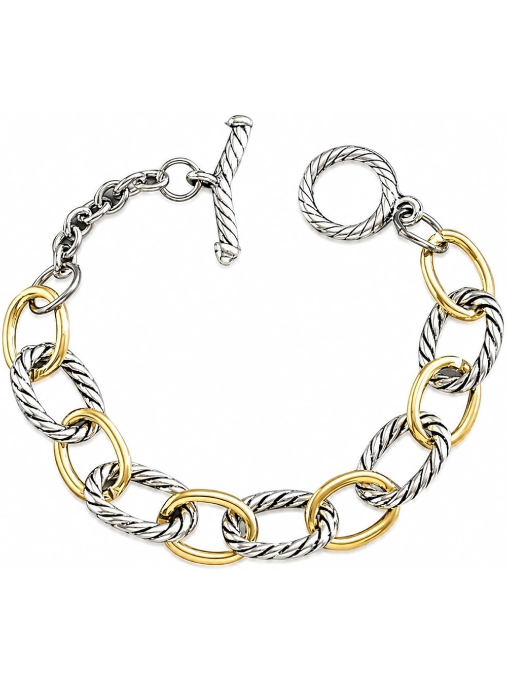 Zara Two-Tone Gold and Silver Link Bracelet